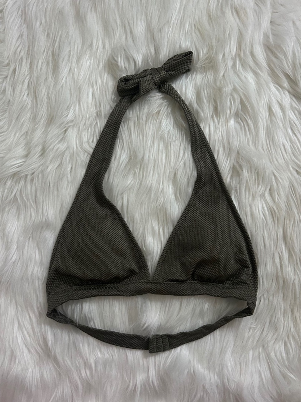 Aerie triangle bikini top green